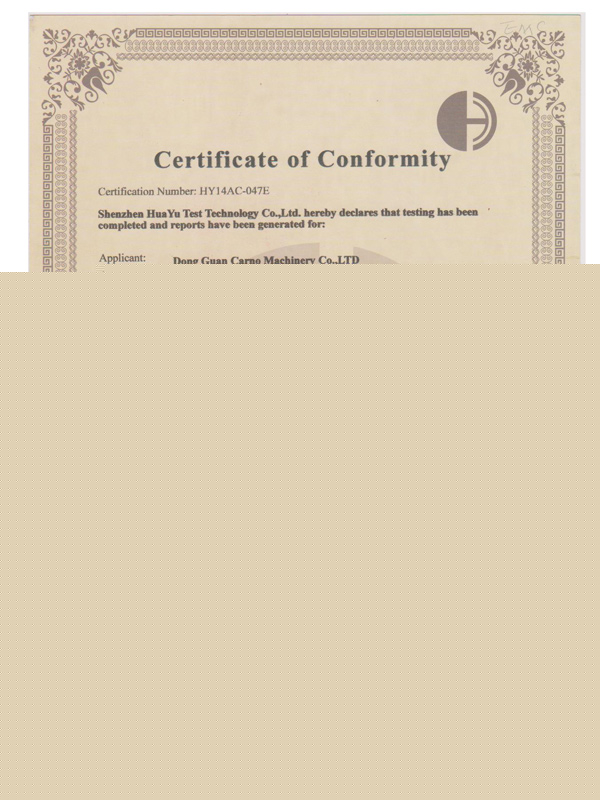 Certification Number HY14AC-047E